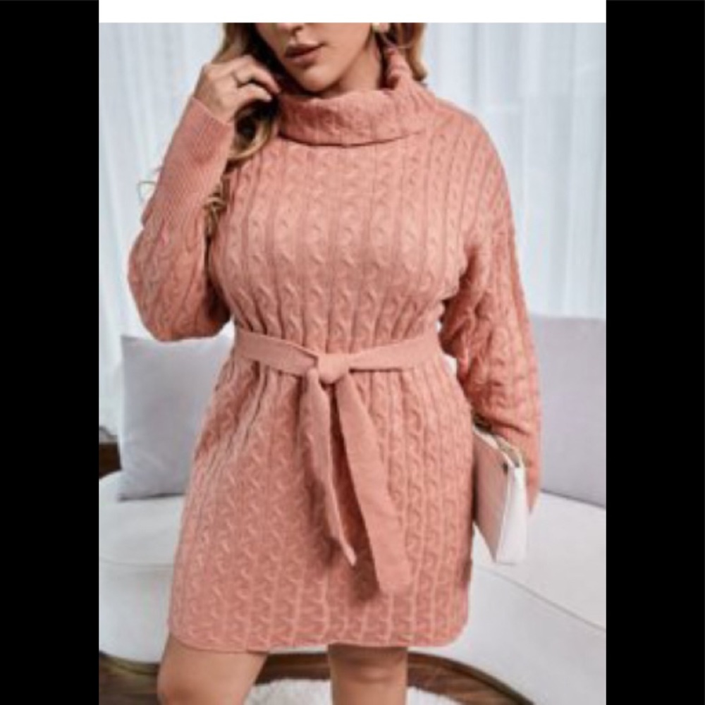 Pink cable knit sweater
